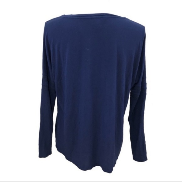 Vince Blue Drop Shoulder Mesh Sleeve Insert Top M - Picture 4 of 6